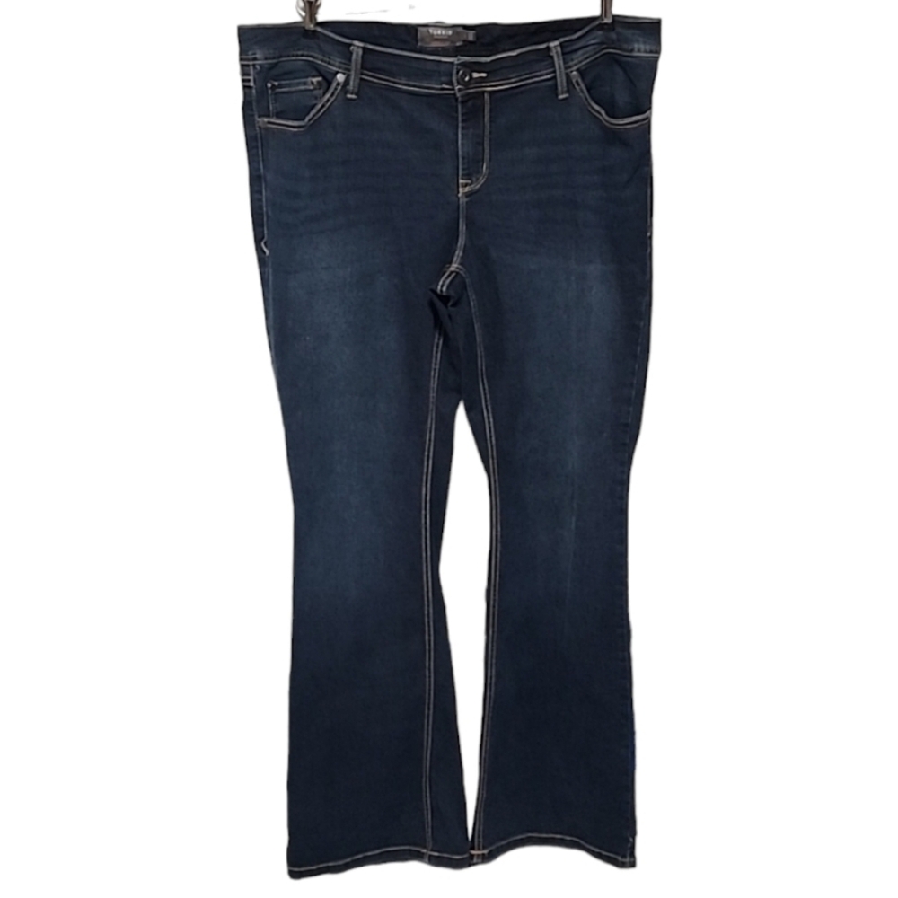 TORRID Luxe Slim Boot Super Stretch Jeans 18 Tall Mid Rise Bootcut Flare Denim - Picture 2 of 10